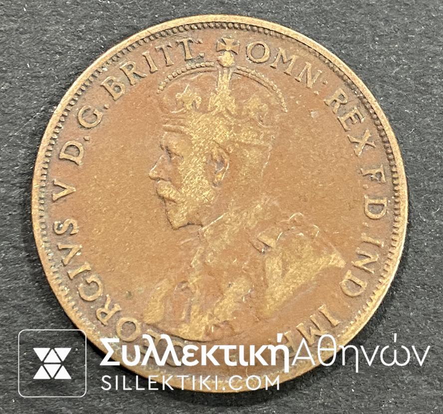 AUSTRALLIA One Penny 1918 VF++